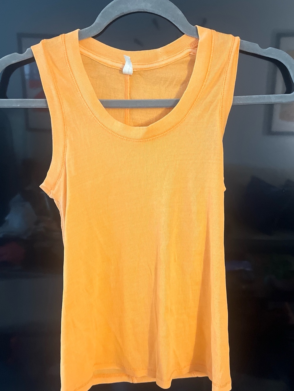 Free People Bright Orange Ribbed Tank